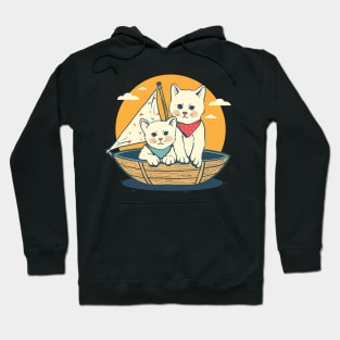 cat sunset retro Hoodie